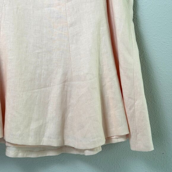 Lauren Ralph Lauren Midi A-Line Skirt Size 18W Pink Lined Side Zip 100% Linen - Picture 2 of 12